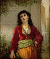 The Unwelcome Companion (A Street Scene in Cairo), ca. 1872-73 (olie på lærred)