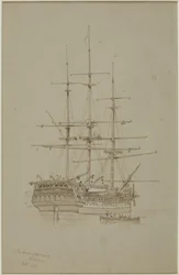 The Buckinghamshire, Bombay (blyant og akvarel (monokrom) på papir (grå))