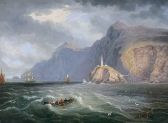 South Stack Rock (olie på lærred)