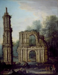 Ruinerne af Holdenby Castle, Northamptonshire, ca. 1735-45