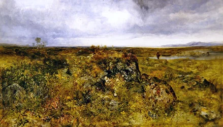 Fiskeri på en flod (olie på lærred)