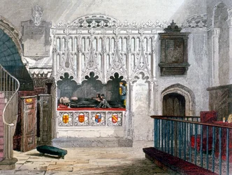 Monument i Church of St Bartholomew-the-Great, Smithfield, City of London, 1851