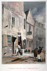 Udsigt over resterne af den østlige port af Abbey of St Saviour, Bermondsey, London, 1851