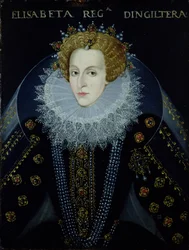 Portræt af dronning Elizabeth I (1533-1603) (olie på lærred)