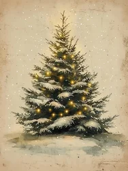 Et snedækket juletræ