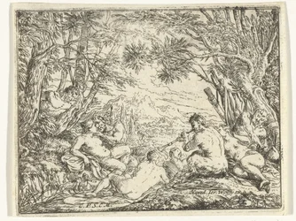 Satyrer og nymfer i en skov