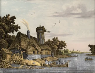 Mølle langs en flod
