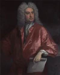 Sir John Vanbrugh (1664-1726), Clarenceux King of Arms (olie på lærred)