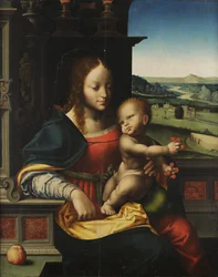 Madonna med barn og frugt
