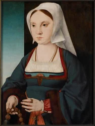 Portræt af en ung dame med rosenkrans, 1514-1519.
