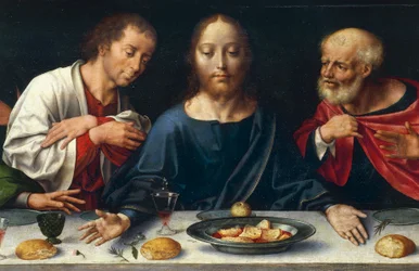 Den sidste nadver, Kristus mellem Johannes og Peter