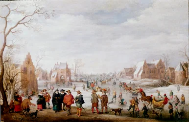 Skaters maleri af Joost Cornelisz Droochsloot (1586-1666) Madrid, Prado Museum