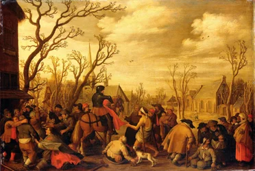 St. Martin skærer en del af sin kappe af for en tigger