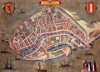 Kort over Dordrecht, fra 