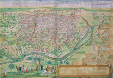 Kort over Kairo, fra Civitates Orbis Terrarum af Georg Braun (1541-1622) og Frans Hogenberg (1535-90), ca. 1572