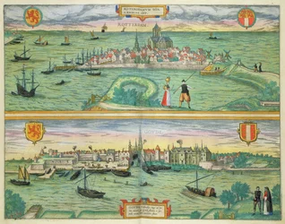 Kort over Rotterdam og Gouda, fra 