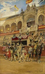 Inde i tyrefægterarenaen, ca. 1880