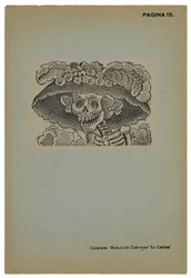 Calavera de la Catrina, ca. 1910, trykt 1943 (foto-relief radering med gravering)