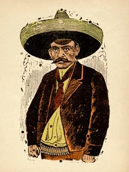 Mexicansk revolution - Emiliano Zapata, ca. 1910-1912 (xylografi)