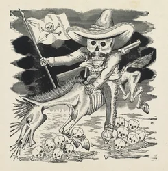 The Great Skull of Emiliano Zapata, ca. 1911-16, trykt 1930 (foto-relief radering med gravering)