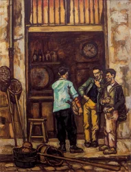 Værtshuset i Santander (Spanien) 1944-1945 (olie på lærred)
