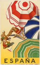 Plakat, der reklamerer for Spanien, udgivet af den spanske statslige turistafdeling (farvelitografi)