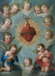 Jesu hellige hjerte omgivet af engle, ca. 1775