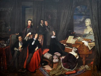 Franz Liszt fantaserer ved klaveret, 1840
