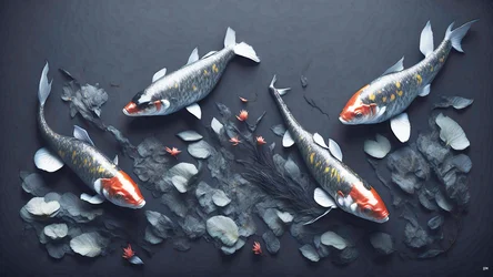 blækmaleri: Koi-Karpfish_red_01