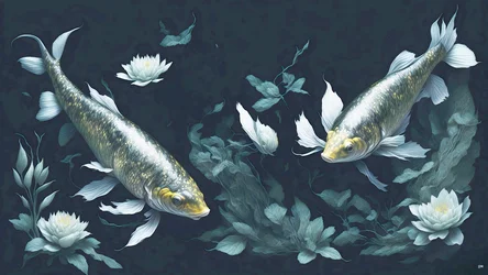 blækmaleri: Koi-Karpfish_yellow_02