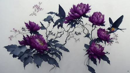 mustemaalaus: PIONI syvä violetti_02