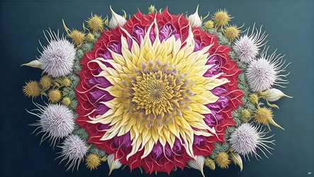 mandala: Tidsel med blomstrende elementer_01