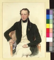 Portræt af digteren og teaterdirektøren Johann Ludwig Deinhardstein