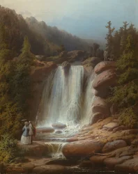 Vandfald af Mumlava-floden i Giant Mountains, 1850-53