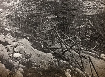 Album "Min verdenskrig - minder om den sydvestlige front i Kärnten, Italien, Trentino-Alto Adige) 31/03/1915-12/11/ 1918 - Josef Zohles Vienna ": pigtråd (s/h foto)