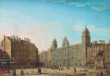 A view of Northumberland House (Olie over en trykt bund)