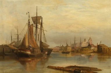 Udsigt over Bristol General Hospital (olie på lærred)