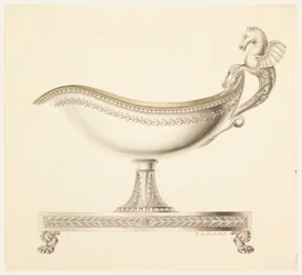 Tegning, forhøjning af en sovsebåd, 1790-1825