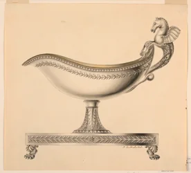 Tegning, forhøjning af en sovsebåd, 1790-1825