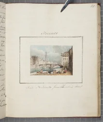 Firenze, indsat i Thomas Moodys Journal af en tur gennem Schweiz og Italien, 1822 (wc på papir)