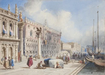 Venedig, indsat i Thomas Moodys Journal af en tur gennem Schweiz og Italien, 1822 (wc på papir)