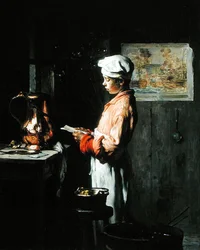 Brev fra hans far (olie på lærred)