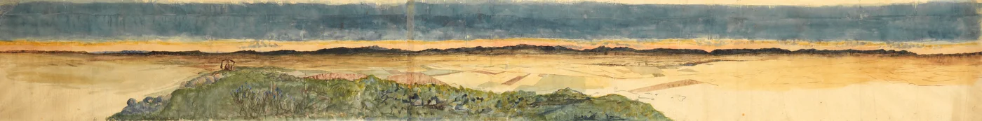 Skitse af virkningerne af total solformørkelse som set i det nordlige Spanien, 1860