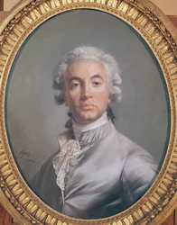 Selvportræt (pastel på blåt papir)