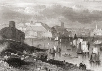 Plymouth, Devon, set fra Mount Batten (print)