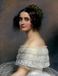 Portræt af prinsesse Alexandra af Bayern (Alexandra Amalie af Bayern, Alexandra af Bayern) (1826-1875) - Maleri af Joseph Karl Stieler (1781-1858) Ec. All