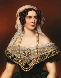 Portræt af dronning Therese af Bayern 1792-1854, 1855.