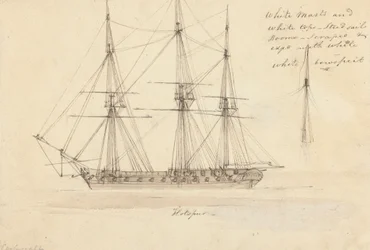 Set fra siden af Single Corvette og toppen af Single Mast, Hotspur