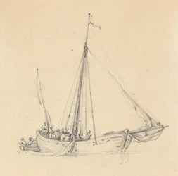 Single Ketch, Bow Forward; Robåd bagved
