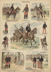 Dragoner af den franske hær (farve litho)